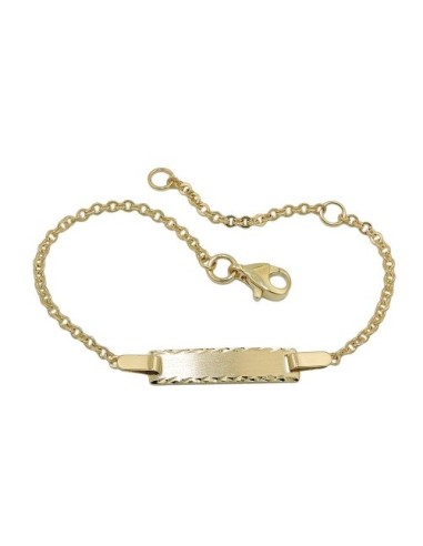 id bracelet diamond cut 9k gold