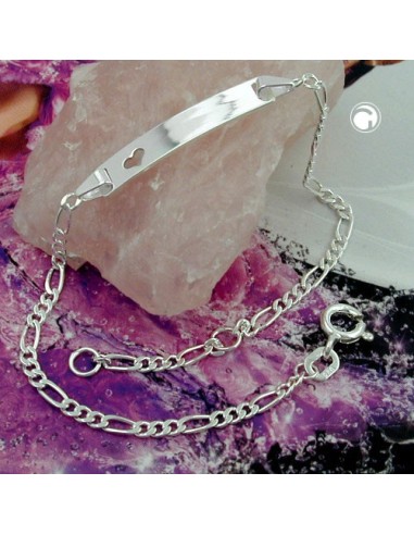 Id Armband With Heart Silver 925 19cm