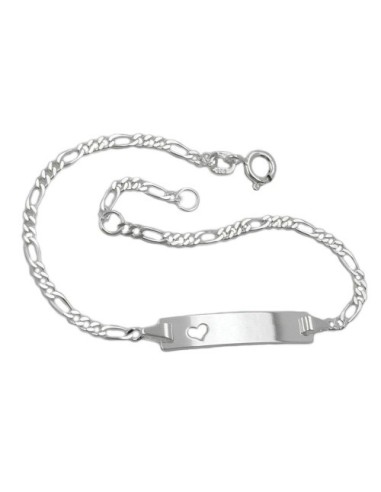 Id Armband With Heart Silver 925 19cm