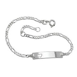 Id Armband With Heart Silver 925 19cm