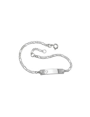 Id Armband With Heart Silver 925 19cm