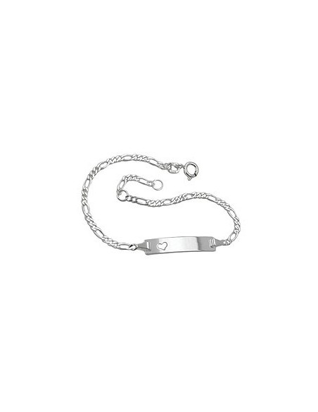 Id Armband With Heart Silver 925 19cm