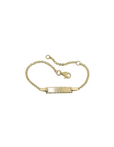 id bracelet diamond cut 9k gold