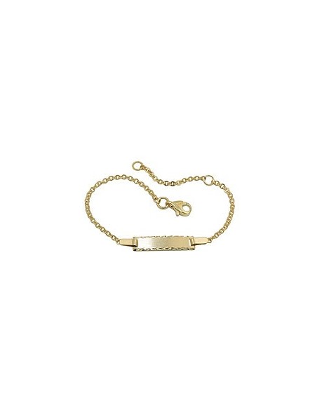 id bracelet diamond cut 9k gold