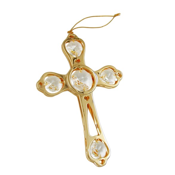 Kors With Crystal Elements Guldpläterad