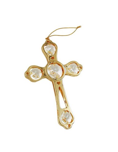 Kors With Crystal Elements Guldpläterad