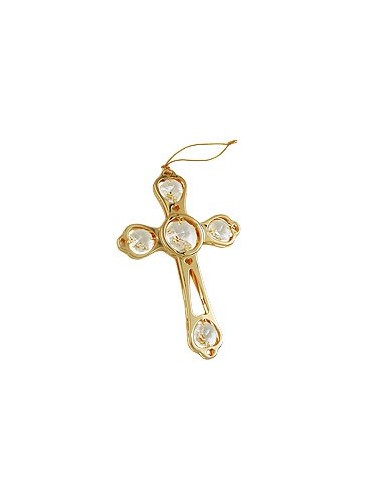 Kors With Crystal Elements Guldpläterad