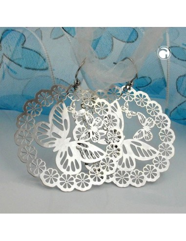 Krok Örhängen Butterfly & Flowers Silver 925