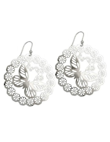 Krok Örhängen Butterfly & Flowers Silver 925