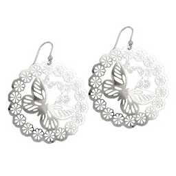Krok Örhängen Butterfly & Flowers Silver 925