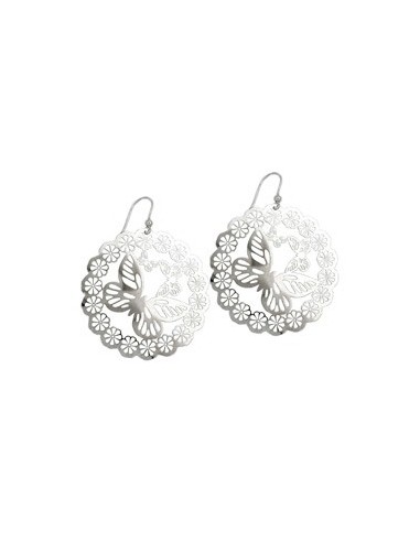 Krok Örhängen Butterfly & Flowers Silver 925
