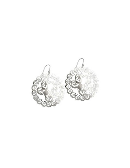 Krok Örhängen Butterfly & Flowers Silver 925
