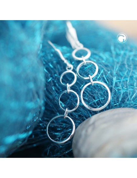 Leverback Örhängen 3 Rings Silver 925