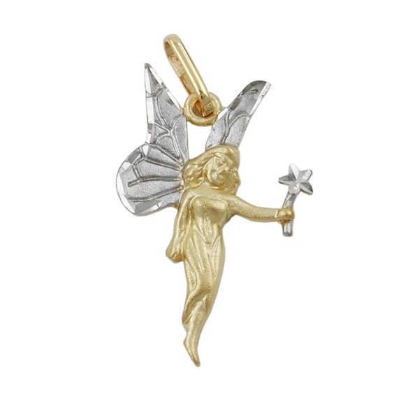 pendant fairy two tone 9k gold