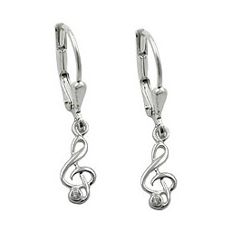Leverback Örhängen Clef Zirconia Silver 925