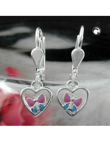 Leverback Örhängen Heart Butterfly Silver 925