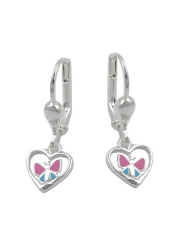 Leverback Örhängen Heart Butterfly Silver 925