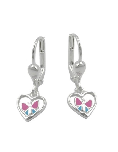 Leverback Örhängen Heart Butterfly Silver 925