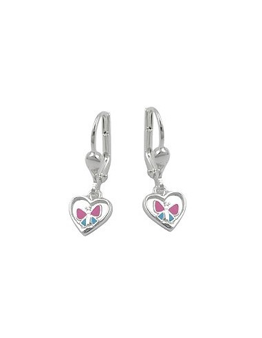 Leverback Örhängen Heart Butterfly Silver 925