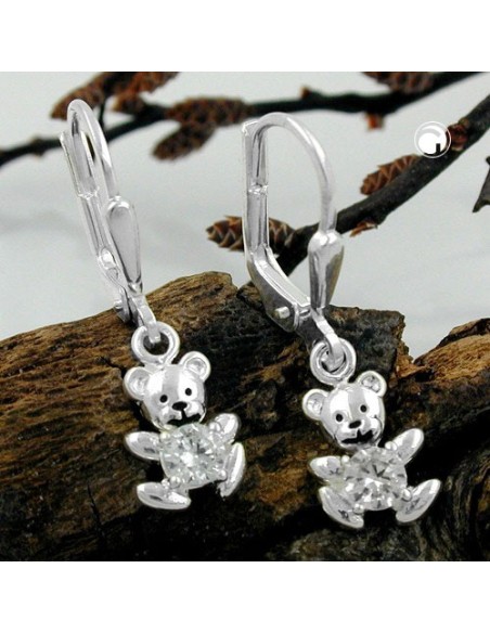 Leverback Örhängen Little Bear With Zirconia Silver 925