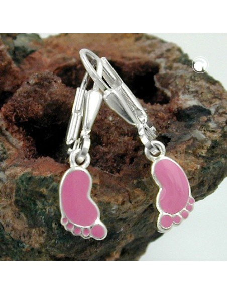 Leverbacks Foot Pink Pastell Silver 925