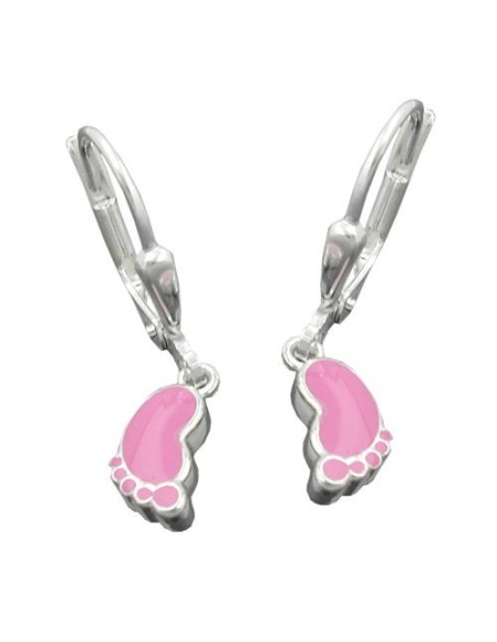 Leverbacks Foot Pink Pastell Silver 925