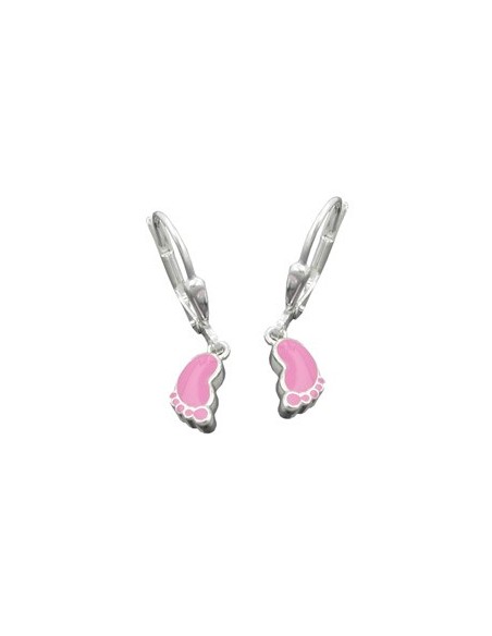 Leverbacks Foot Pink Pastell Silver 925