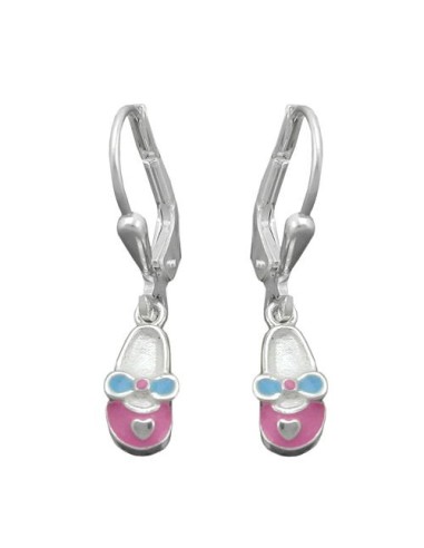 Leverbacks Slipper Pink-Blue Silver 925