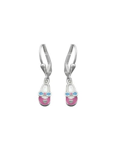 Leverbacks Slipper Pink-Blue Silver 925