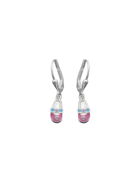 Leverbacks Slipper Pink-Blue Silver 925