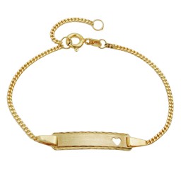 id bracelet diamond cut 9k gold