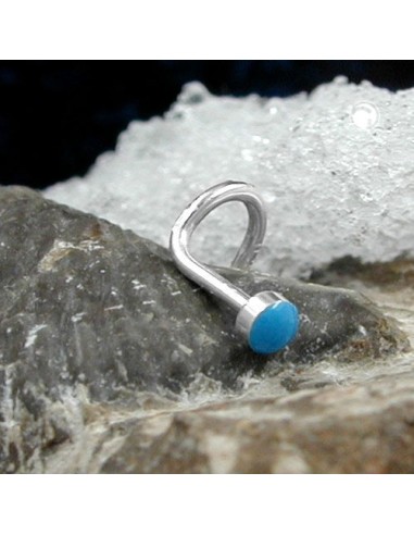 Nose Screw Piercing 2.5mm Blue Enamel Silver 925