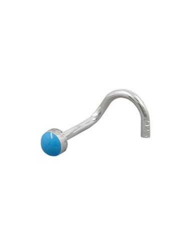 Nose Screw Piercing 2.5mm Blue Enamel Silver 925