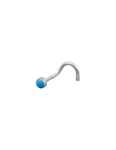 Nose Screw Piercing 2.5mm Blue Enamel Silver 925
