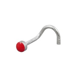 Nose Screw Piercing 2.5mm Red Enamel Silver 925