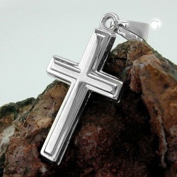 pendant cross 9k white gold