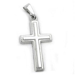 pendant cross 9k white gold