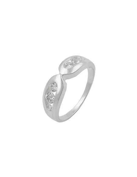 Ring 6mm 6 Zirconia Crystals Silver 925
