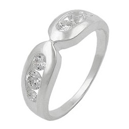 Ring 6mm 6 Zirconia Crystals Silver 925