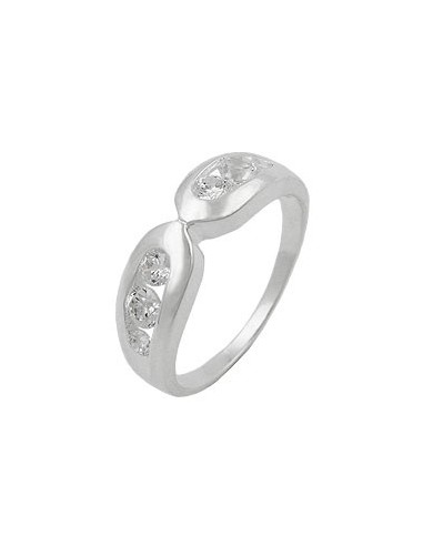 Ring 6mm 6 Zirconia Crystals Silver 925