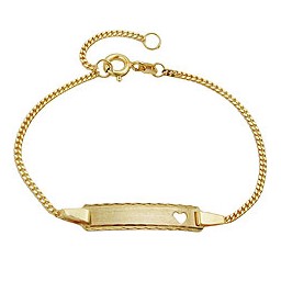 id bracelet diamond cut 9k gold