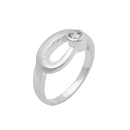 Ring 9mm Zirconia Crystal Silver 925