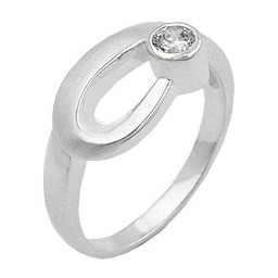 Ring 9mm Zirconia Crystal Silver 925
