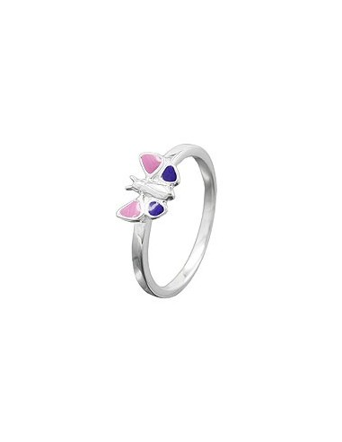 Ring Butterfly Pink/ Purple Silver 925