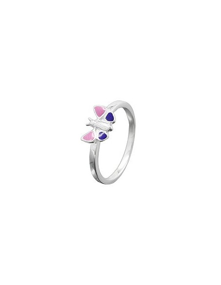 Ring Butterfly Pink/ Purple Silver 925
