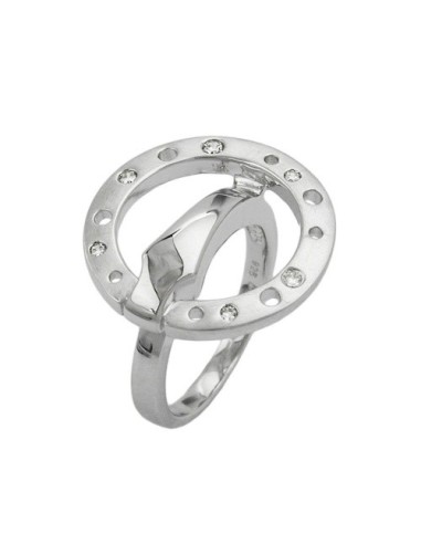 Ring Cubic Zirconia Rhodinized 18.5mm Silver 925