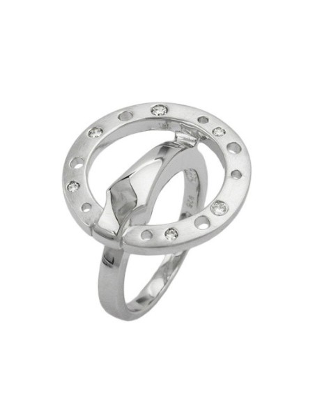 Ring Cubic Zirconia Rhodinized 18.5mm Silver 925