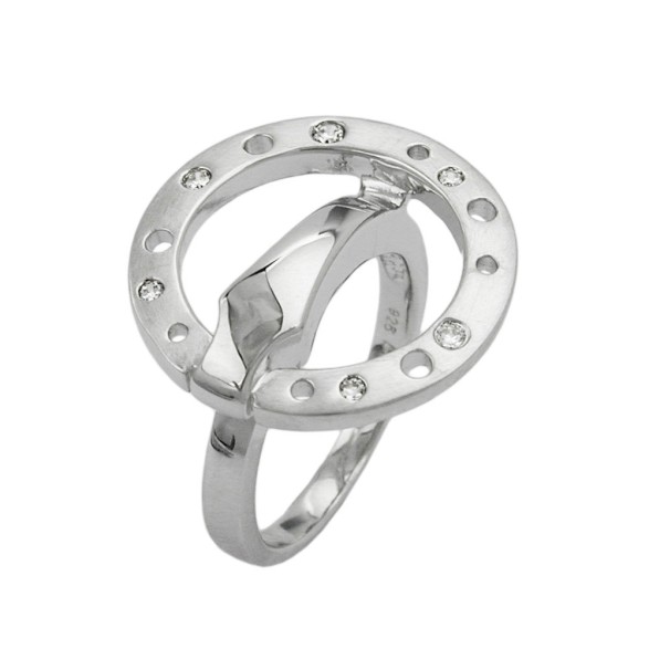 Ring Cubic Zirconia Rhodinized Ø 17.8mm Silver 925