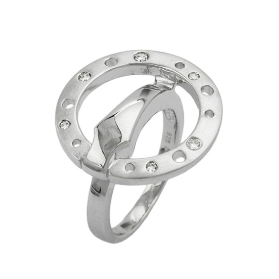 Ring Cubic Zirconia Rhodinized Ø 17.8mm Silver 925
