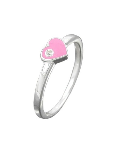 Ring Heart-Pink Zirconia Silver 925